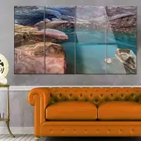 Made in Canada - Design Art 'Beautiful Turquoise Melt Pool' 4 Piece Photographic Print on Metal Set