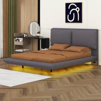 Ivy Bronx Kiswa Queen Size Upholstered Platform Bed with Sensor Light