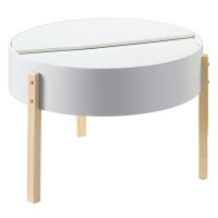 Latitude Run® Clearwater White And Natural Coffee Table With Hidden Storage