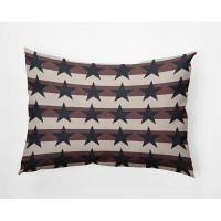 Latitude Run® Stars with Blue and Red Polyester Decorative Pillow Rectangular