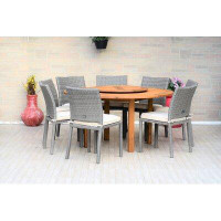 Lark Manor Anautica Round 8 - Person 59'' Long Dining Set with Cushions