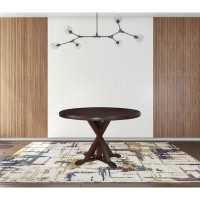 Wildon Home® 48" Espresso Brown Round X Pedestal Base Wood Dining Table