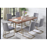 Mercer41 Dining Table with Durable Metal Base,Kitchen Table for Living Room, Dining Room,Home and Office