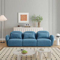 Latitude Run® Living Room Furniture Three Seat Lazy Sofa Teddy Fabric