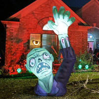 GOOSH GOOSH Halloween Inflatable 6 FT Creepy Raising Hands Zombie Outdoor Halloween Decorations