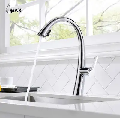 Pull-Out Single Handle Kitchen Faucet High-Arc Gooseneck 16 In Chrome Finish