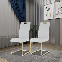 Mercer41 Stylish PU Upholstered Dining Chair Set of Two for Living Room and Dining Room