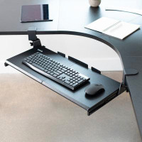 Vivo VIVO Clamp-on Computer Keyboard & Mouse Under Desk Slider Tray for Corner Desks