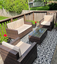 Outdoor Patio Wicker Furniture Set Garden Deck Backyard Coffee Table