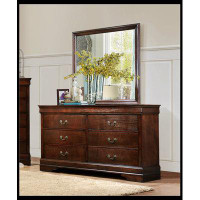 Canora Grey Traditional Design Brown Cherry Finish Dresser 1Pc Louis Phillipe Style Classic Bedroom Furniture_33.5" H x