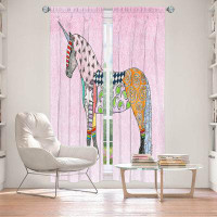 East Urban Home Lined Window Curtains 2-panel Set for Window Size 80" x 82" by Marley Ungaro - Unicorn Pastel Pink