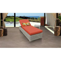 Beachcrest Home Baidy Reclining Chaise Lounge with Cushion and Table