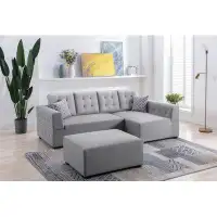 Hokku Designs Bejtush 3 - Piece Upholstered Sectional