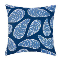 Rosecliff Heights Blue Mussel Printed Indoor/Outdoor Pillow