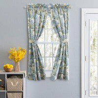 One Allium Way Lippa Hydrangea Tailored 100% Cotton Floral Room Darkening Rod Pocket Curtain Panels