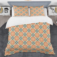 Made in Canada - East Urban Home Retro Floral IV Mid-Century Duvet Cover Set