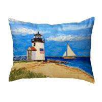East Urban Home Brant Point Lighthouse, MA No Cord Pillow