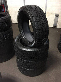 17 inch SET OF 4 USED WINTER TIRES 215/55R17 98H MICHELIN X-ICE SNOW TREAD LIFE 99% LEFT!