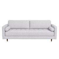 Latitude Run® Demi Mid-Century Tufted Rectangular Cushion Back  Fabric Sofa  In Light Grey