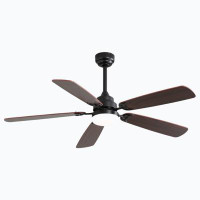 Ebern Designs Indoor Modern 52 Inch Ceiling Fan With Dimmable 6 Speed Wind 5 Plywood Blades Remote Control Reversible DC