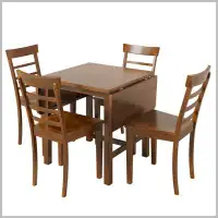 17 Stories Modern 5-Piece Wood Square Extendable Dining Table Set