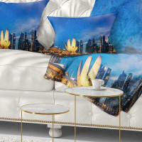 East Urban Home Photography Landscape of Singapore Cityscape Lumbar Pillow