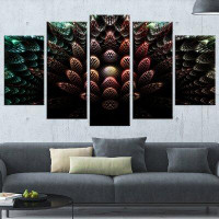 Made in Canada - Design Art 'Fractal 3D Flower Fantasy' 5 Piece Graphic Art on Wrapped Canvas Set