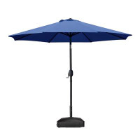 Latitude Run® 9 Ft. Aluminum Market Crank And Tilt Patio Umbrella With Mobile Base