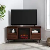 Red Barrel Studio Modern Angled-Side Fireplace Corner TV Stand