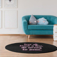 East Urban Home Do No Wrong Quote Chalkboard Style Poly Chenille Rug
