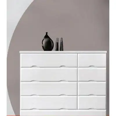 Orren Ellis Modern Dresser Made Of Wood With 8 Drawers - White