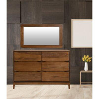 AllModern Feya Wooden Frame 6 Drawer Double Dresser with Mirror