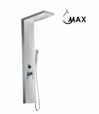 Waterfall Shower Panel System 4 Functions with 2 Body Jets and Handheld Brushed Nickel Finish