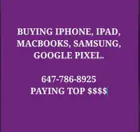 Buying new Iphones, Macbooks, Ipads, Samsung, Google pixel sealed/unsealed any carrier. Please contact me for the price