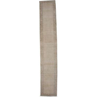 ADMINRUGS One-Of-A-Kind Muted Beige Traditional 3X16 Oriental Runner Rug