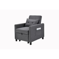 Latitude Run® Convertible Folding Futon Chair, Lounge Chair Set with 1pc Lumbar pillow