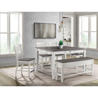 Picket House Furnishings Picket House Furnishings Jamison 6PC Counter Height Dining Set-Table, Four Chairs & Storage Ben
