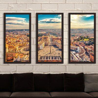 Made in Canada - Picture Perfect International Saint Peter's Square in Vatican, Rome - 3 Piece Picture Frame Photograph