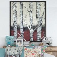 East Urban Home 'Autumn Birch' Picture Frame Print on Canvas