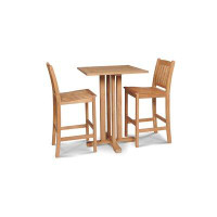Rosecliff Heights Marcell Square 250 - Person 32" Long Teak Bar Height Dining Set