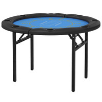 FOLDABLE POKER TABLE BLACKJACK TEXAS HOLDEM POKER GAME TABLE WITH CUP HOLDERS, 47 ROUND, BLACK