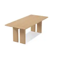 Hokku Designs 70.87" Burlywood Solid Wood + Solid Wood Dining Table