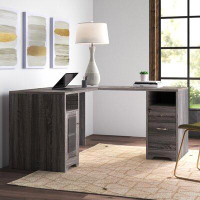 Sand & Stable™ Travis L-Shape Executive Desk with Built in Outlets