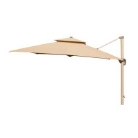 Domi Louvered Outdoor Double Top Round Patio Cantilever Umbrella