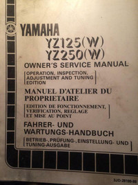 1989 Yamaha YZ125 YZ250W Owners Service Manual