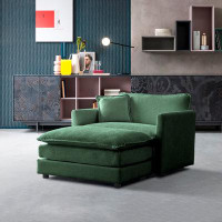 Healthomse Modern Accent Chair With Ottoman, Living Room Club Chair Chenille Upholstered Armchair , Reading Chair For Be