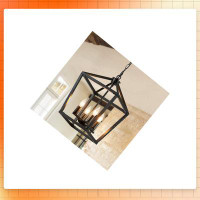 Latitude Run® Farmhouse Chandelier Light Fixtures, 4 Lights Rustic Industrial Hanging Pendant Lighting