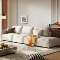 Crafts Design Trade 135.83" LightGray Cotton and linen Modular Sofa