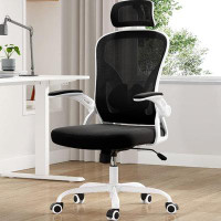 Inbox Zero High Back Computer Office Chair, Home Office Desk Chair With Headrest, Flip Armrest And Adjustable Height