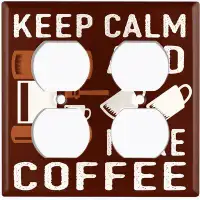 WorldAcc Plaque murale de sortie double brune Keep-Calm And Make Coffee
